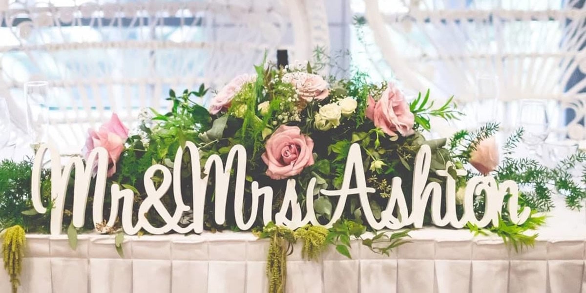 Mr & Mrs Surname Table Decoration